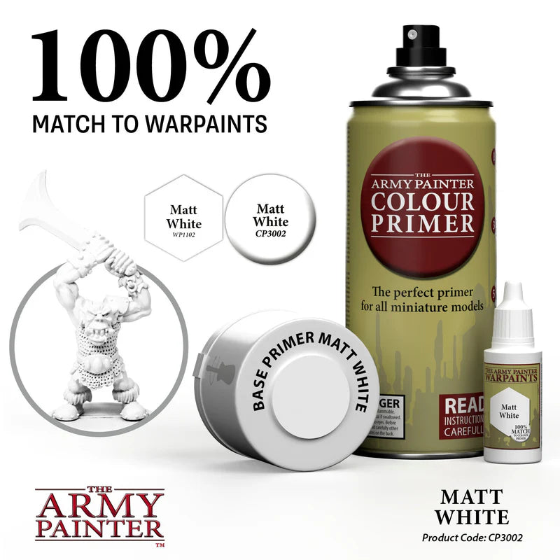 Army Painter: Base Primer - Matt White Spray (400ml)