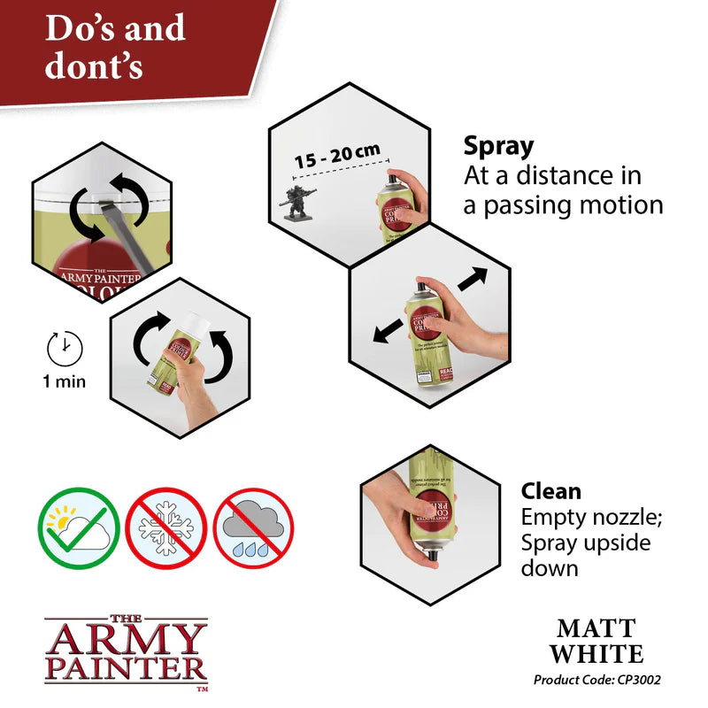 Army Painter: Base Primer - Matt White Spray (400ml)