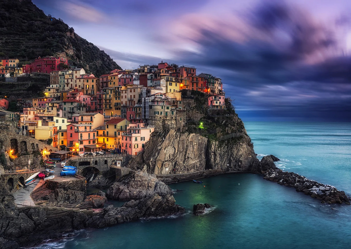 Enjoy Puzzle - Manarola at Dusk, Cinque Terre, Italy