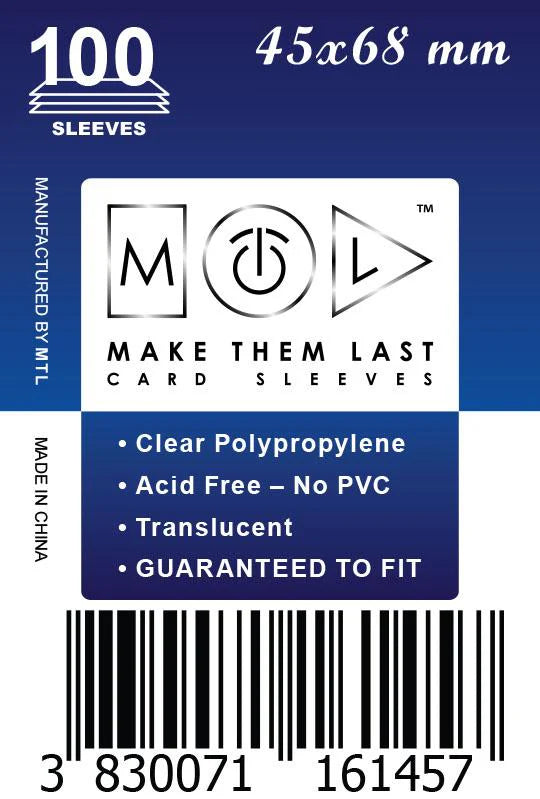 MTL Sleeves 45x68mm (100)