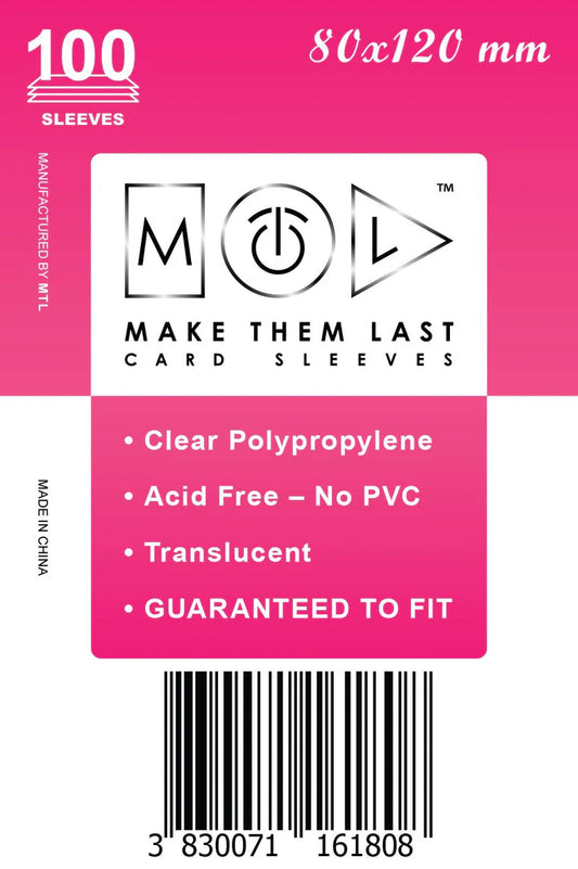 MTL Sleeves 80x120mm (100)