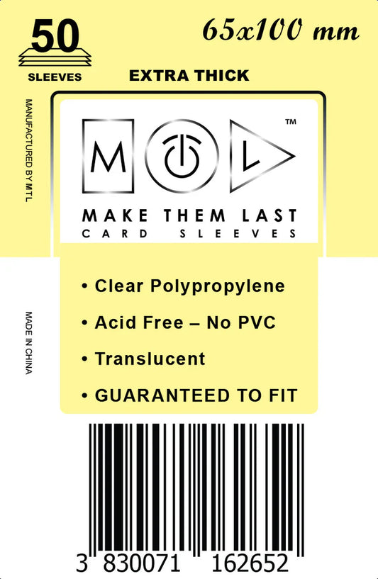 MTL Extra Thick Sleeves 65x100mm (50)