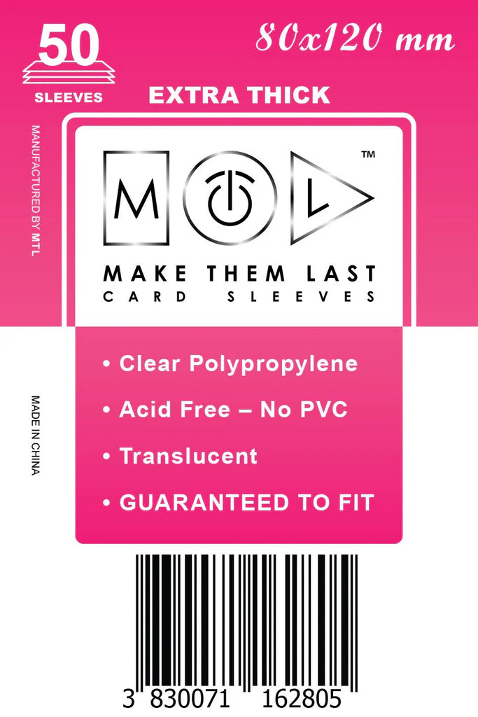 MTL Extra Thick Sleeves 80x120mm (50)