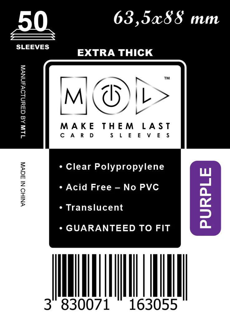 MTL Extra Thick Purple Sleeves 63,5x88mm (50)