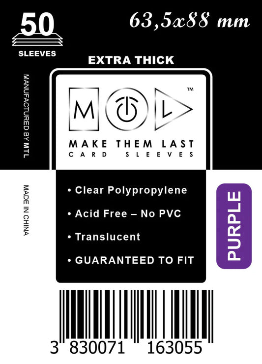 MTL Extra Thick Purple Sleeves 63,5x88mm (50)