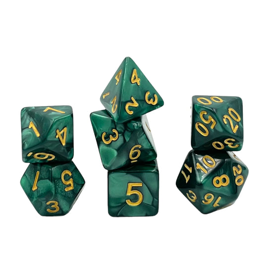 Dice Set Pearl: Dark Forrest (7)