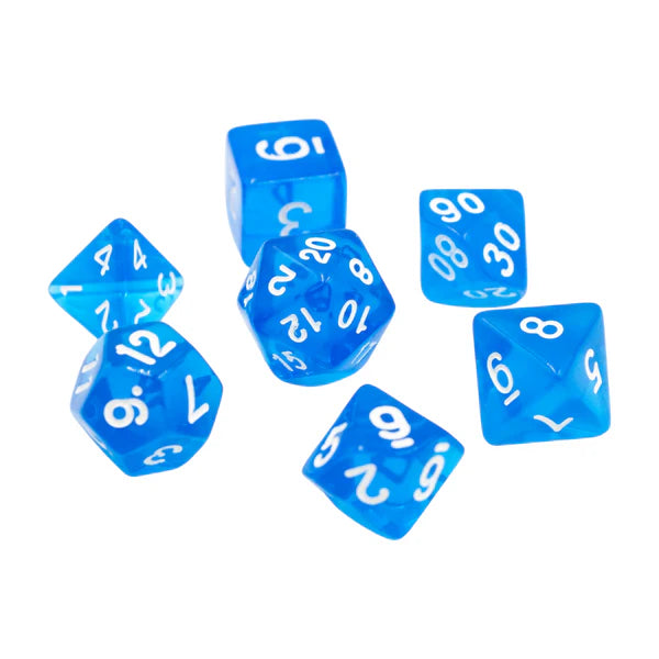 Dice Set Transparent: Blue (7)