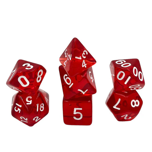 Dice Set Transparent: Red (7)