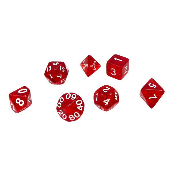 Dice Set Transparent: Red (7)