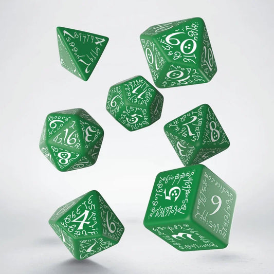 Dice Set Elvish Green/White (7)